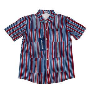 NWT Blue Quail Size 12 Liberty Stripe Guayabera